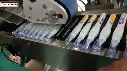 Lipstick fully automatic horizontal type rolling labeling machine testing video