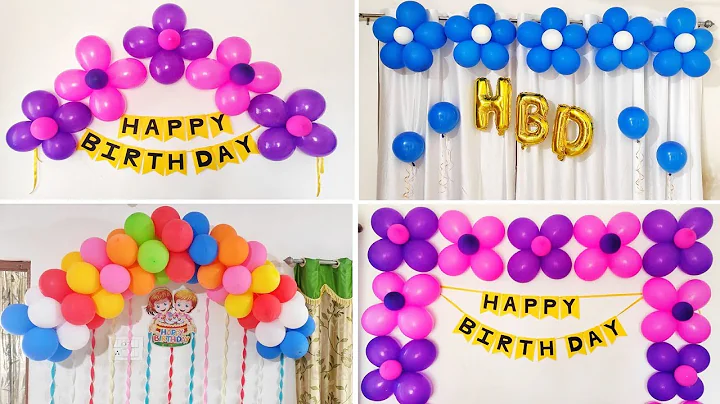 4 simple birthday decoration ideas at home ll Birthday background decoration ideas at home.