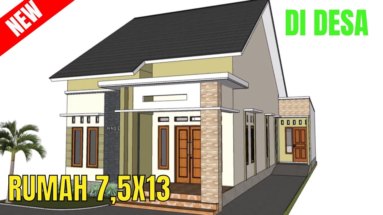  Desain  rumah  tinggal minimalis  sederhana  ukuran 7 5 X13 dengan 3  kamar  1  lantai  HAQ DESAIN  