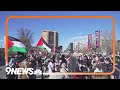 Protesters march through Denver streets in support of Palestine