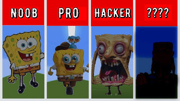 Minecraft Pixel art - NOOB vs PRO vs HACKER vs GOD l Spongebob squarepants