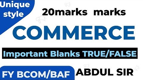 Lec 4 Objectives COMMERCE Important QUESTIONS  20 marks  FA Sem 1 Fybcom FybaF ABDUL SIR
