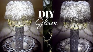 Diy glam elegant glass desk and table lamp created using dollar tree
items. inexpensive that only cost $10 to create. this is such a f...