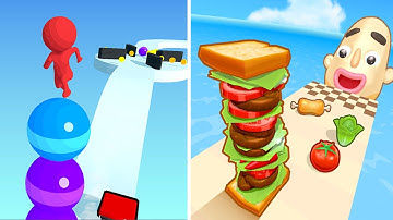 Sandwich Runner 🆚 Stack Rider🌻🧿🌺New Levels Walkthrough Gameplay MC55