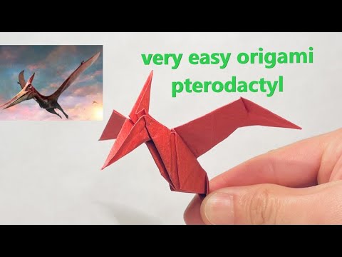 An easy Origami Pterodactyl(dinosaur), step by step tutorial