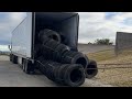 How to unload 1,800 tires from a trailer