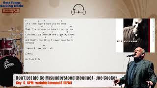 Video thumbnail of "🥁 Don't Let Me Be Misunderstood (Reggae) - Joe Cocker Drums Backing Track with chords and lyrics"
