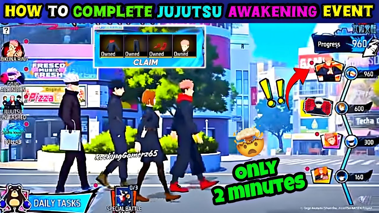 How To Complete Jujutsu Awakening Event 🤯🔥 | jujutsu Kaisan free rewards | ff new events