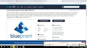 How to download IBM Watson Visual Recognition Skill and import to Blue Prism