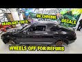 REBUILDING A SALVAGE MERCEDES C63 (DE CHROME AND WRAPPING THE C63) PART 10