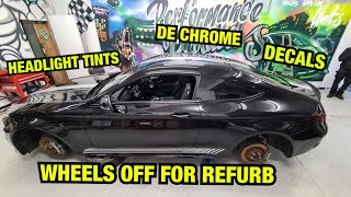 REBUILDING A SALVAGE MERCEDES C63 (DE CHROME AND WRAPPING THE C63) PART 10