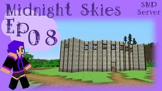 Midnight Skies Survival Stories Ep08, Building Our Tudor Theatremob Farm Pt1