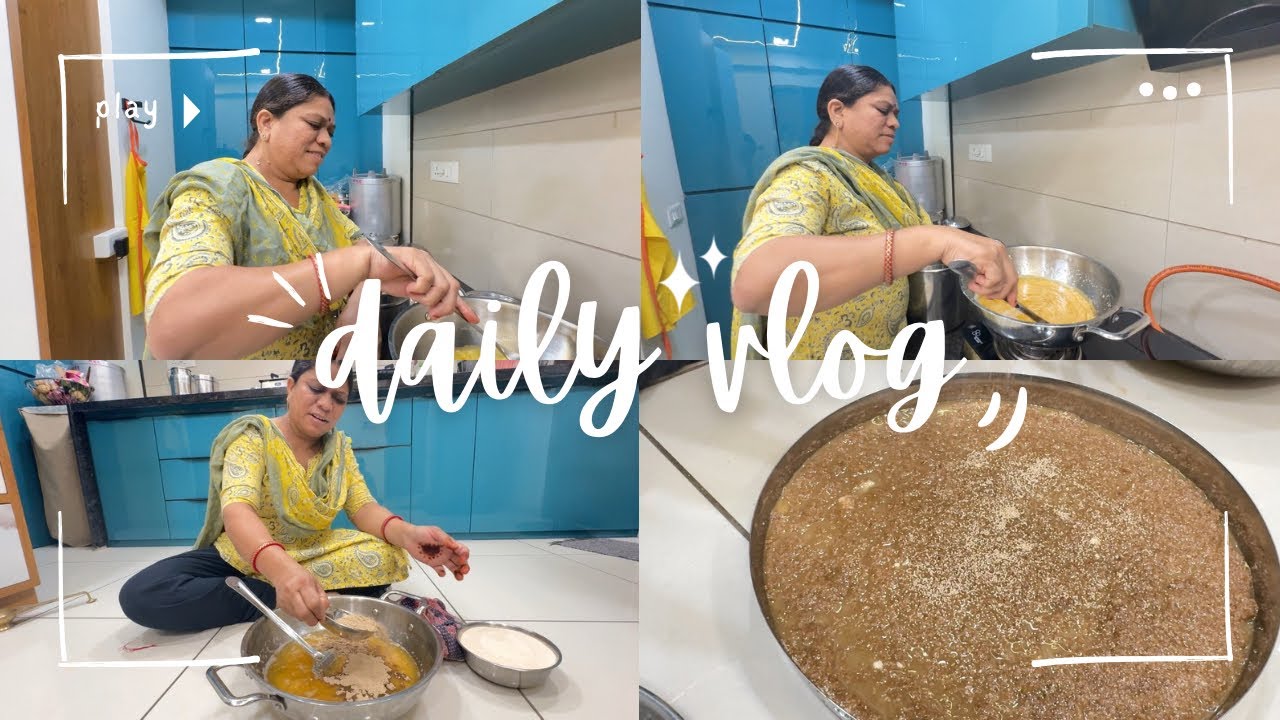 શિયાળાની ખાસ વાનગી – ઘરે બનાવ્યા ગુંદ ના લાડવા 😋| Desi Recipe | Niruba chavda Family Vlog.