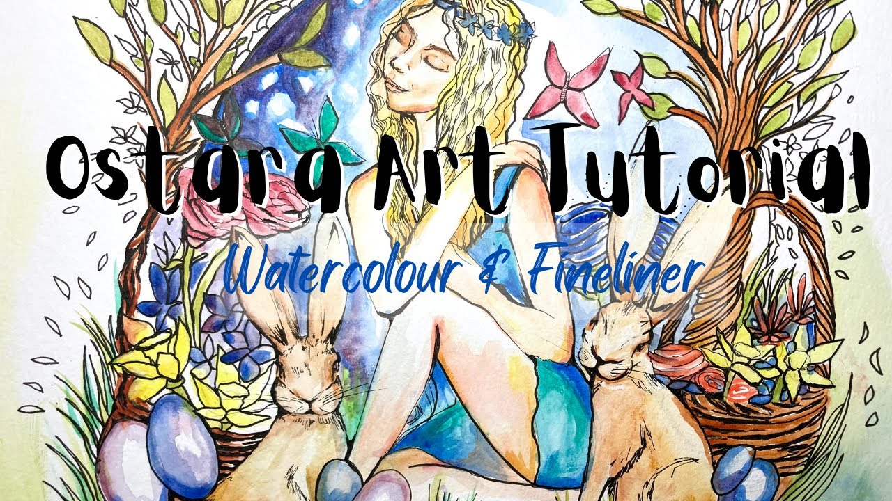 Spring Equinox | Ostara Art Tutorial | Fineliner and Watercolour | Celebrate Ostara with Art