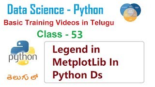 Legend in Metplotlib plots In Python DS In Telugu | VLR Training Class - 53