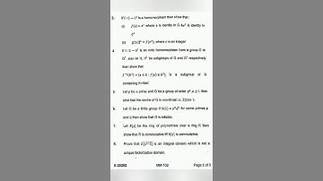 SDSUV 2021-22 Abstract Algebra-I Question paper#shorts#trending#sdsuv MSc.1st sem playlist link👉