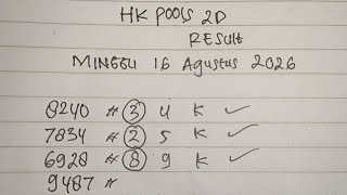 PREDIKSI HK 16 AGUSTUS 2026 | HK POOLS MALAM INI | RUMUS HK POOLS MALAM INI