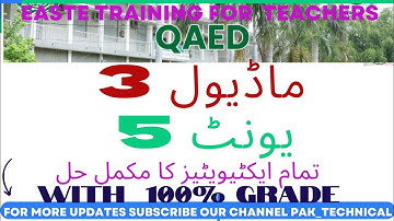 Unit 5 | Module 3 | Eastetraining | pak_technical