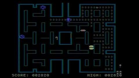 #Atari8bit - Jawbreaker (On-Line Systems 1981) in artifact mode, with proper color phase.
