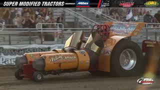 Pro Pulling League 2023: Super Modified Tractors presented by Mitas pulling in Goshen, IN