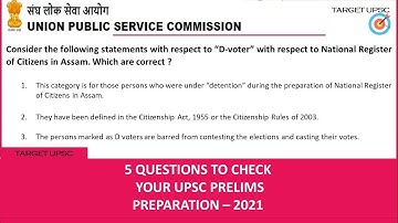 1st June 2021 Mock Questions for UPSC Prelims | Useful for all Competitive Exams