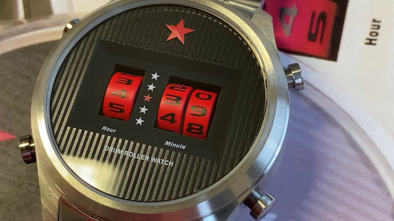Red Star Drum Roller Watch / Trommeluhr / Montre Tambour www.Poljot24.de