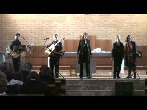 Our Lady of Mercy Parish, Madrid, OLM Extet sings "God is God" by Joan Baez written by Steve Earle