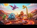 Dino Lava Adventure Story Song | Dinosaur Escape from Lava + Kids Songs &amp; Nursery Rhymes