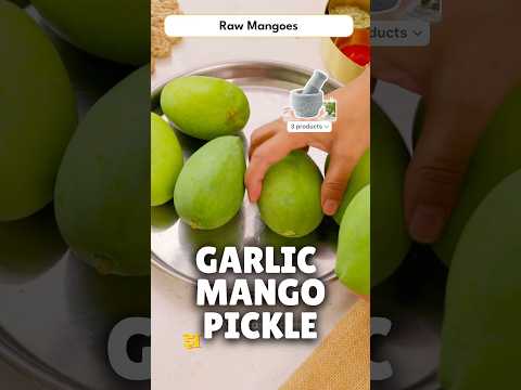 Instant Mango Garlic pickle 😋 | aam ka achar recipe | Trending mango recipe | kabitaskitchen