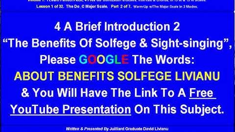 Part 2a. LESSON 1 of 32, The Do_C Major Scale. THEORY