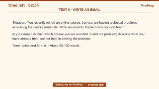 TOEFL Writing — Test 6: Write an Email (online course access) + model | ProPrep