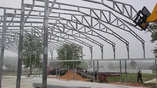 continuing the 40x80 with a 15x20 lean to Eagle carport garage build
