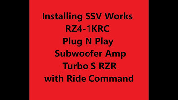SSV Works RZ4-1KRC Installing the Subwoofer Amplifier