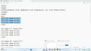 11. HTML : Ordered list