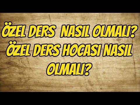 Video: Ders Nasıl Verilir