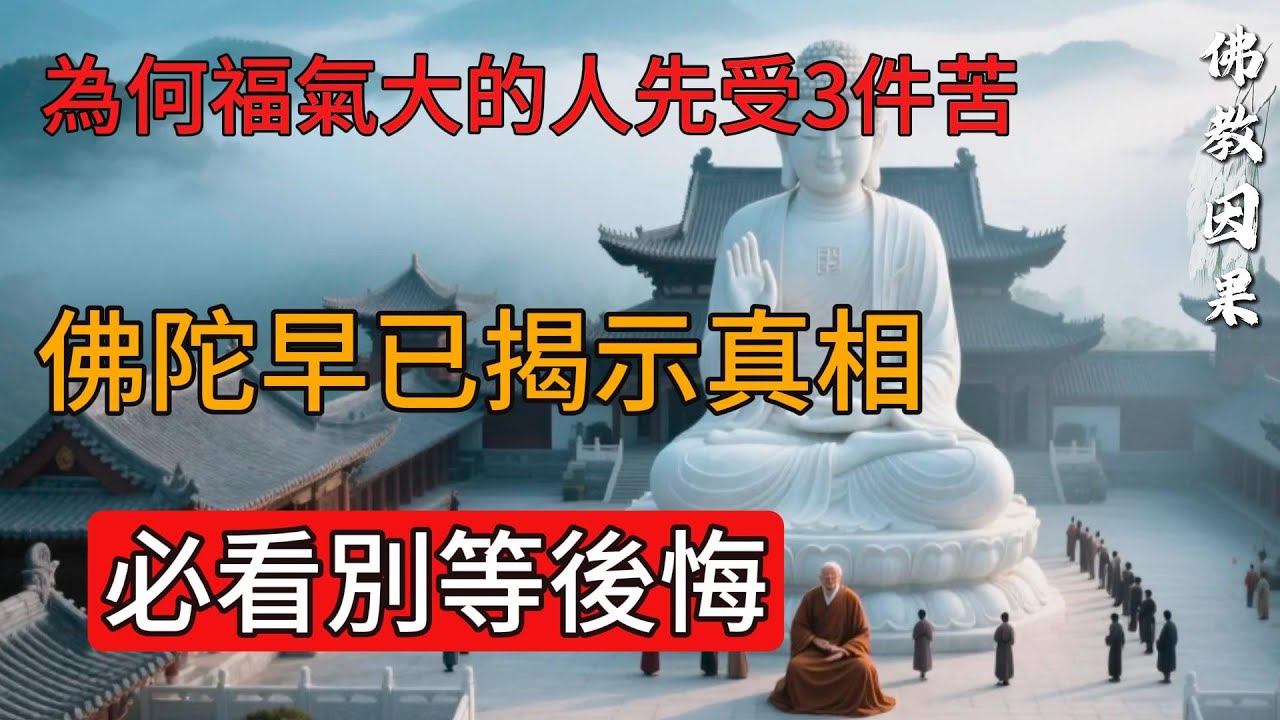 為何福氣大的人先受3件苦，佛陀早已揭示真相，必看別等後悔。佛教#信仰#修行|人生 |金剛經|南無阿彌陀佛#佛家 #大悲咒#修行 #教育#大悲咒#禪悟人生 #智慧#哲學#因果#冥想#达摩#媽祖
