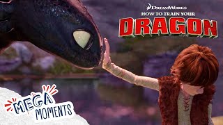 Hiccup Meets Toothless ✋ | How To Train Your Dragon | Movie Moments | Mega Moments