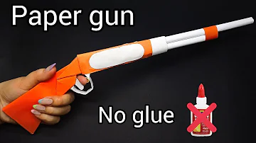 Diy paper gun without glue | origami craft  gun shoots