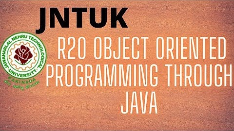 Jntuk R20 Object Oriented Programming Through Java
