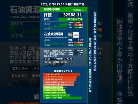 11/10【日経解説】東証利益確定売り優勢　海運など割安株には買い