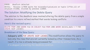 Resolving Deadlock Issues in PostgreSQL During Delete Operations