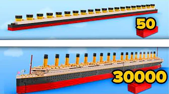 LEGO Super-Long Titanic From 50 to 30,000 Parts | Comparison