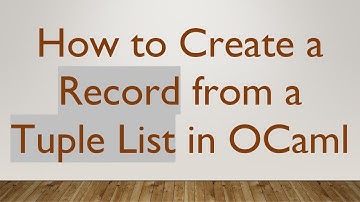 How to Create a Record from a Tuple List in OCaml