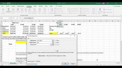 Make or Buy Analysis Tutorial