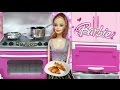 مطبخ باربي الحقيقي , ألعاب بنات , العاب طبخ باربي الجميلة , Barbie kitchen, Kitchen toy playset