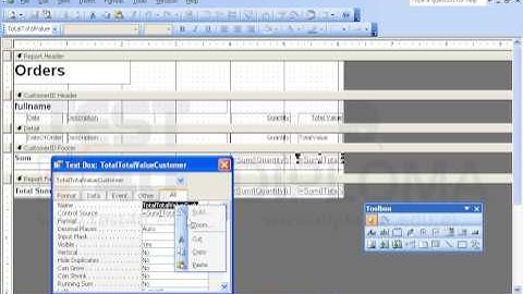 Insert a text box in the CustomerID footer section of the R_Orders report, that will display the...