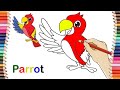Learn FRUITS , Painting and Colouring for Kids &amp; Toddlers #apple #mango #strawberry #cherry #parrots