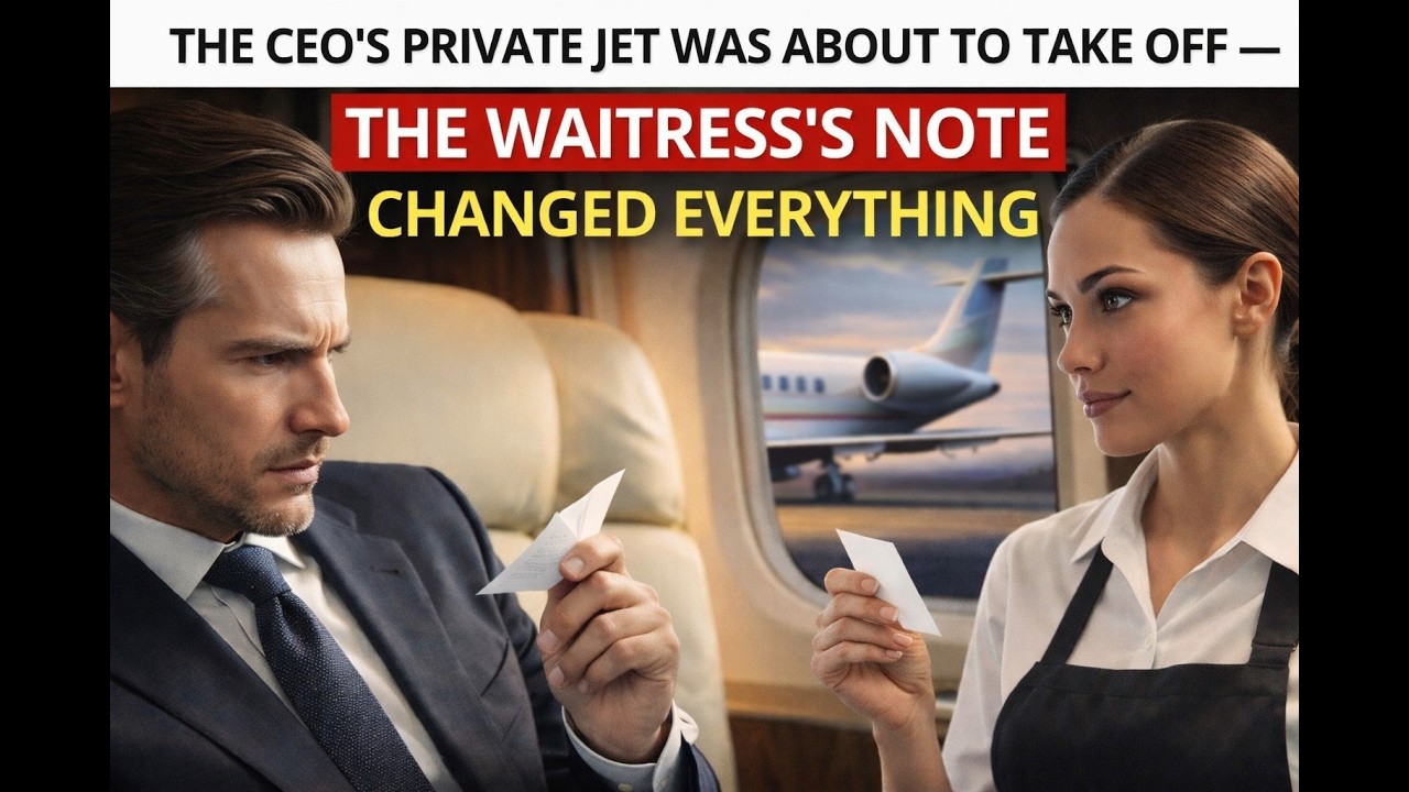 The CEO’s Private Jet Was About to Take Off — The Waitress’s Note Changed Everything