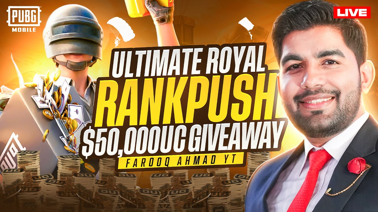 Ultimate Royale Rank Push | $50,000 UC Giveaway | 🔥 PUBG MOBILE Live 🔥 ...