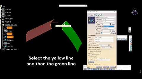 Play with CATIA V5: Sweep command (Conic type, Two guide curves)